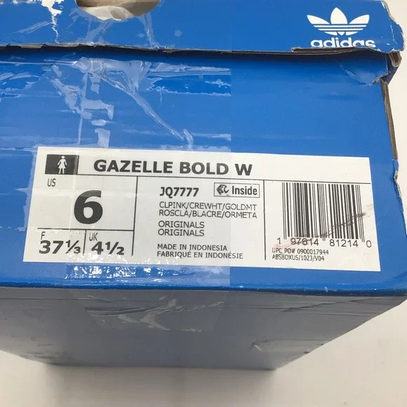Adidas Gazelle Bold W Clear Pink White JQ7777 Womens Platform Shoes Size 6 NEW - Picture 7 of 7